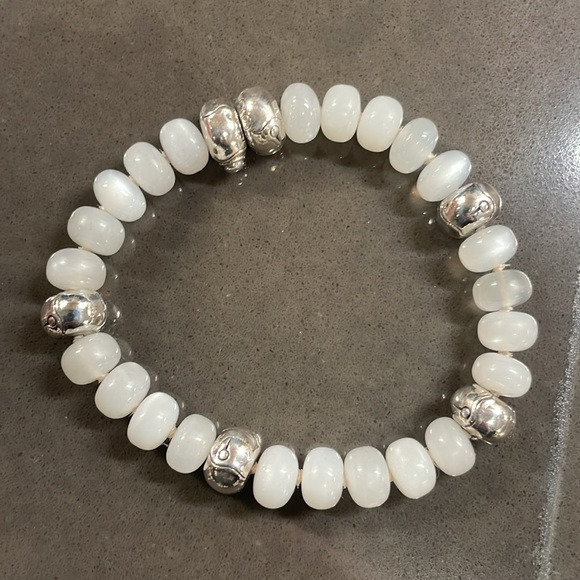 John Hardy Sterling Silver Moonstone Bamboo Bracelet and Necklace Bundle. - Picture 3 of 13